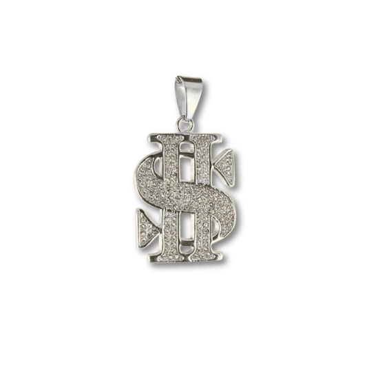 DOLLAR SIGN SILVER PENDANT 36D145A6