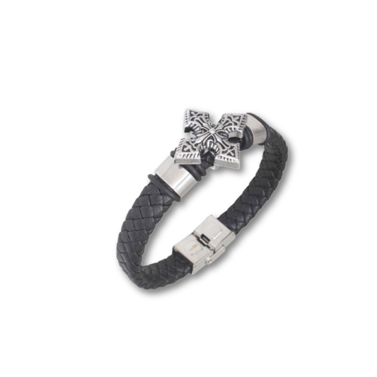 CROSS LEATHER SILVER BRACELET CR2277