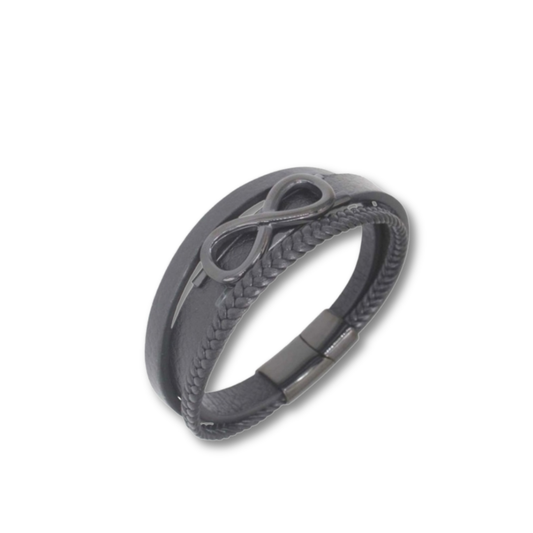 INFINITY LEATHER BLACK BRACELET INF2271