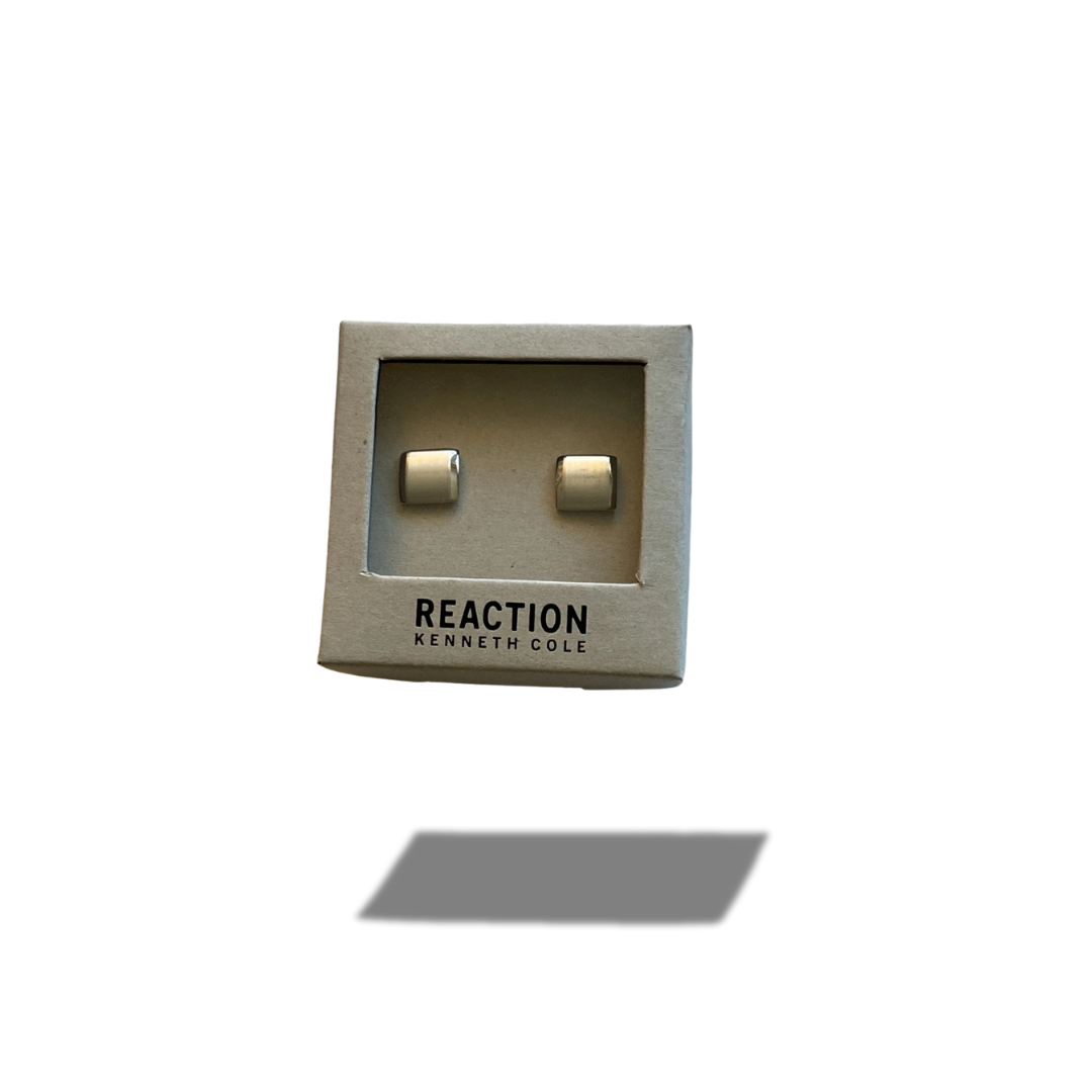 KENNETH COLE REACTION CUFFLINKS SILVER TONE METAL 61KC43X092