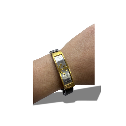 GOSTEEL BRACELET ANCHOR BLACK/GOLD