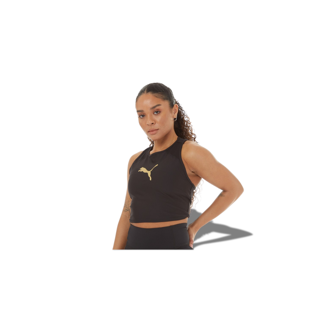 PUMA FIT EVERSCULPT TANK BLACK METALLIC GOLD