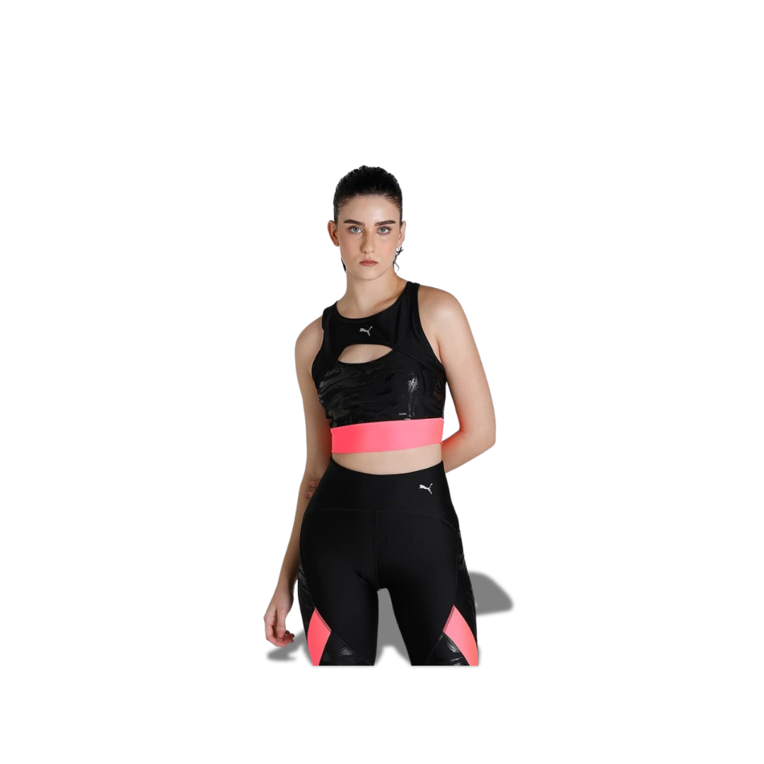 PUMA RUN ULTRAFORM AOP CROP TANK BLACK