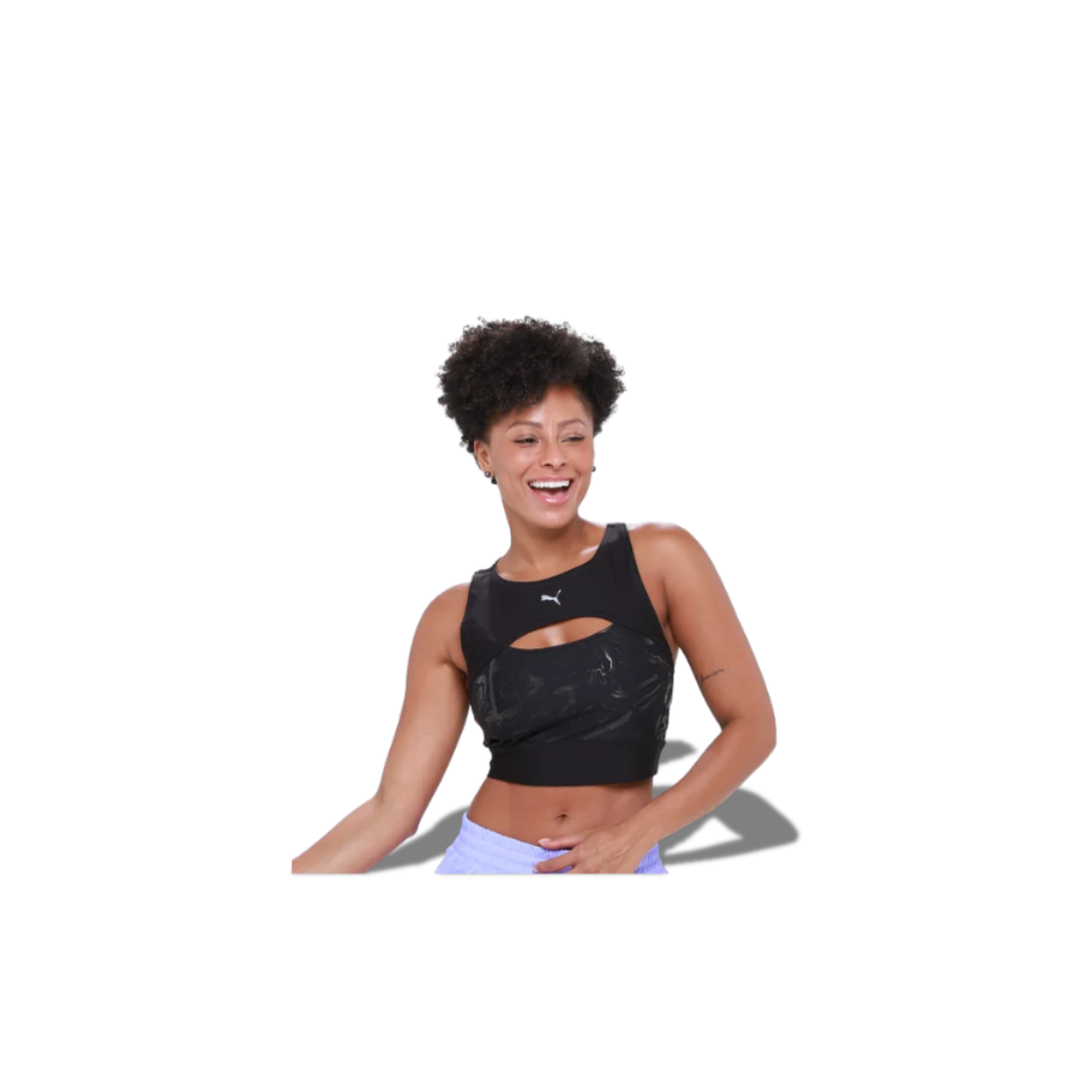 PUMA RUN ULTRAFORM AOP CROP TANK BLACK