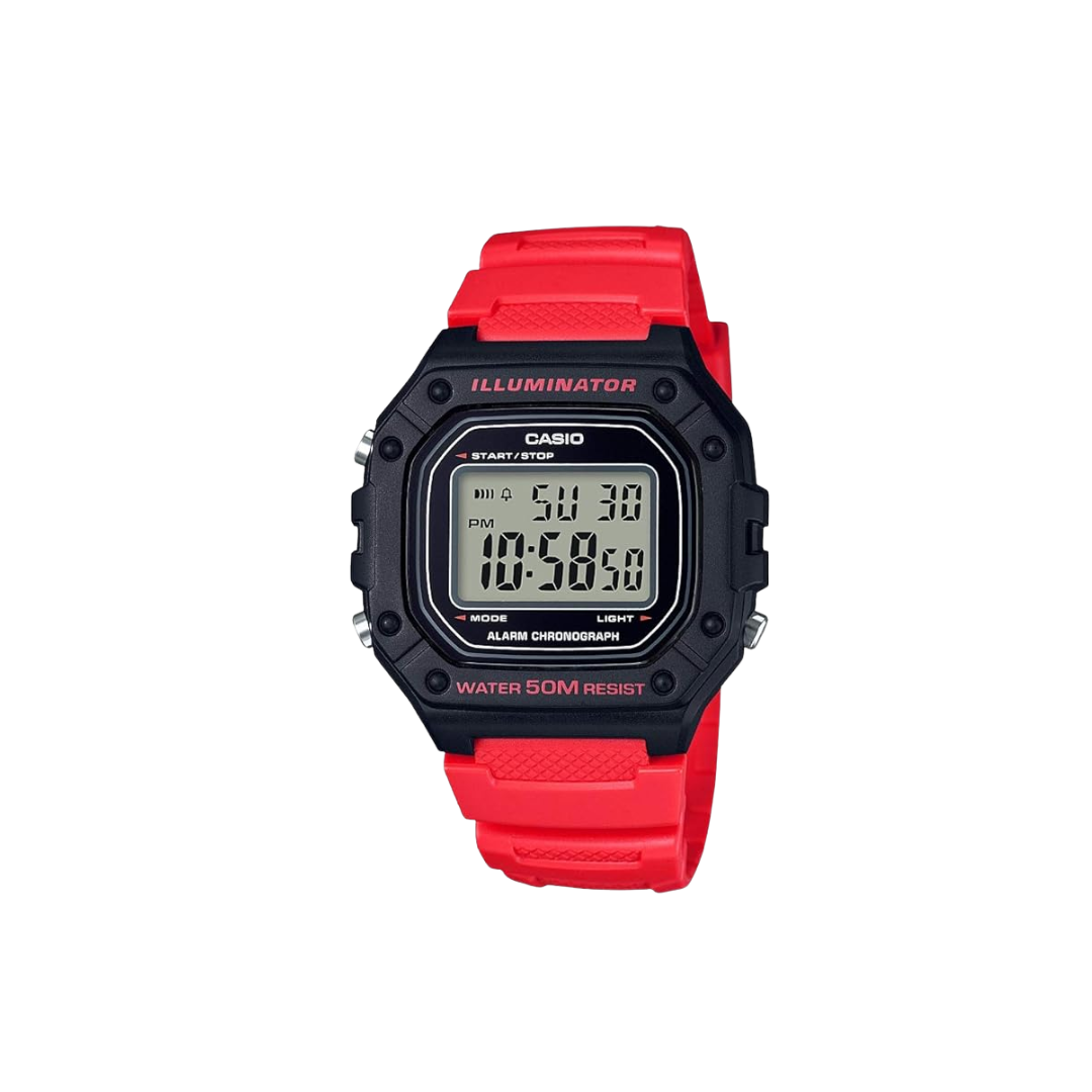 CASIO WATCH W-218H-4BVDF RED MEN'S WATCH