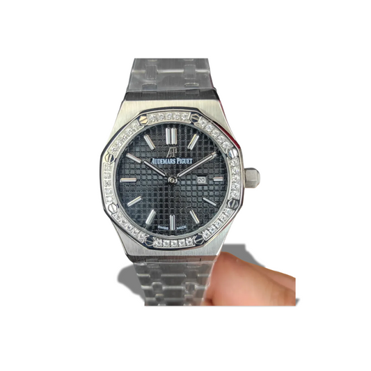 AUDEMARS PIGUET WOMEN'S WATCH SILVER BLACK DIAL