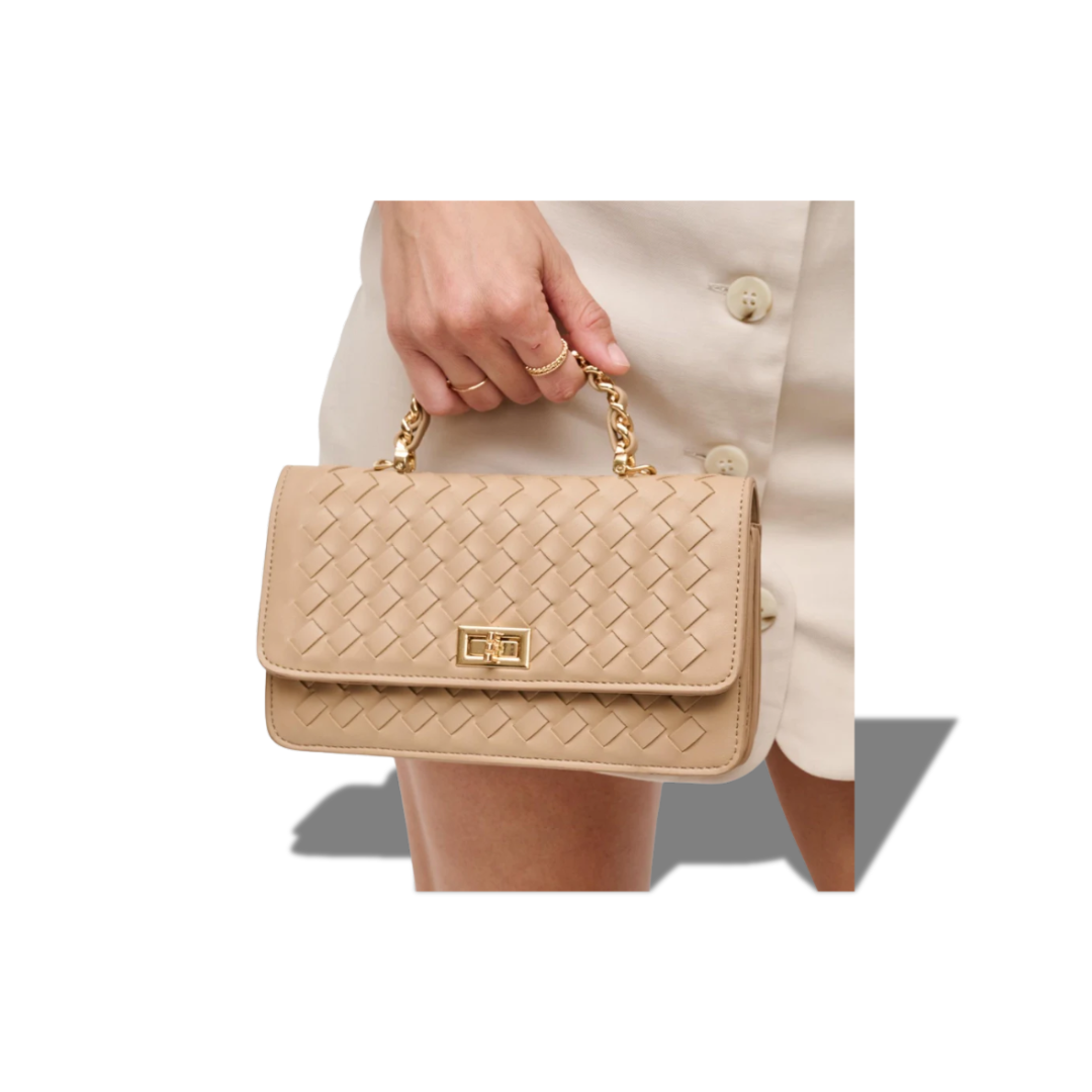 URBAN EXPRESSIONS 29152 NATURAL LULU WOVEN CROSSBODY