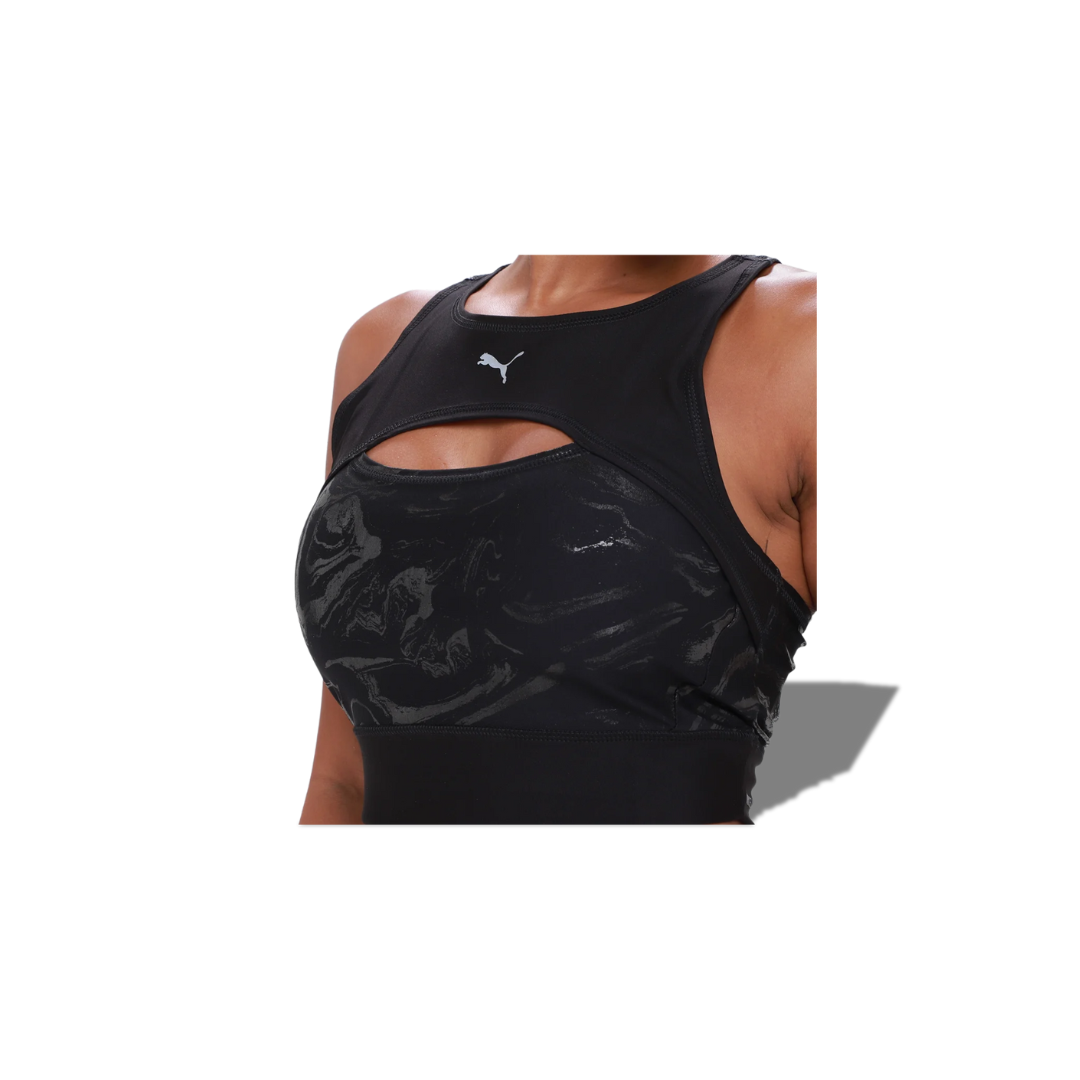 PUMA RUN ULTRAFORM AOP CROP TANK BLACK