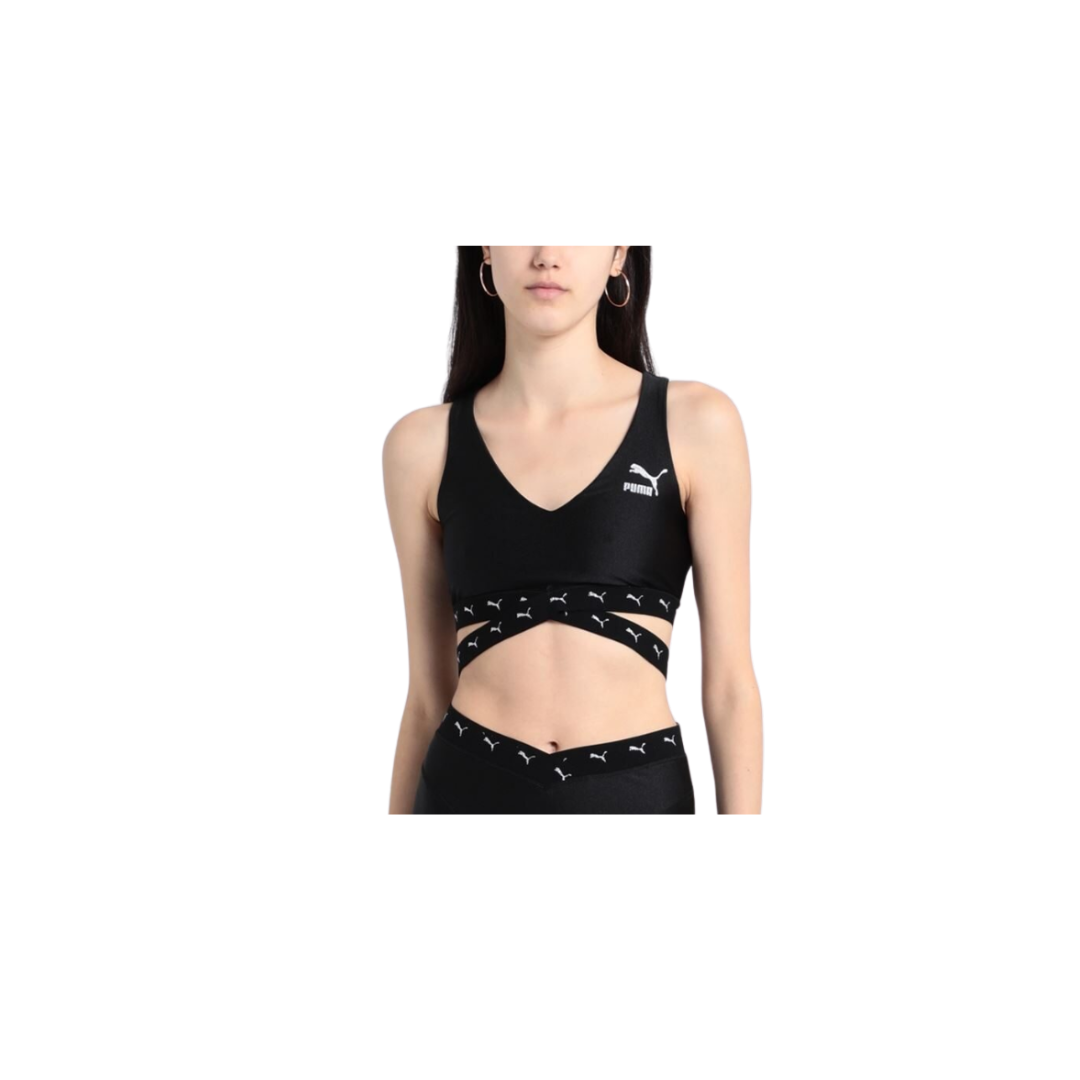 PUMA SQ CROPPED TOP BLACK