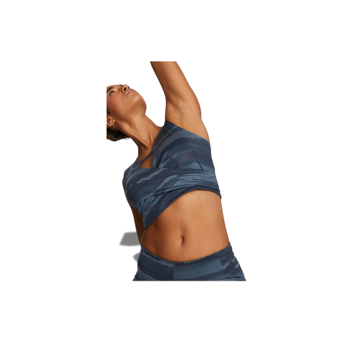 PUMA STUDIO AOP CROP TOP MARINE BLUE-GEO PRINT