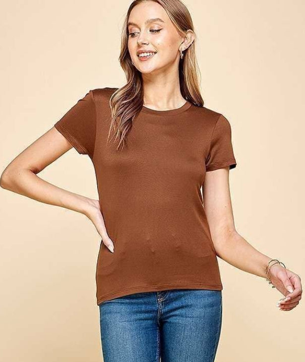 HEART & HIPS CREW NECK SHORT SLEEVE TEE PLAIN JT47223A