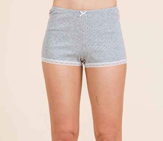 HEART & HIPS POINTELLE W LACE SHORT PANTS JP53417A