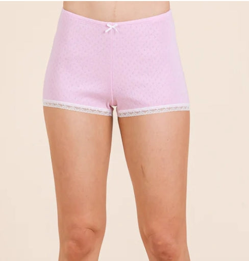 HEART & HIPS POINTELLE W LACE SHORT PANTS JP53417A