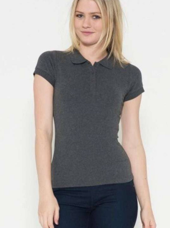 HEART & HIPS COTTON PIQUE COLLAR TOP KT1007