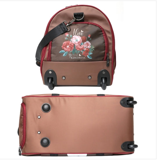 NICOLE LEE ROLLING DUFFEL BAG LB-17150 BROWN