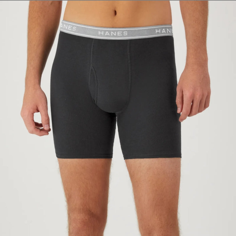 HANES COMFORT FLEX MEN'S COTTON BOXER BRIEF UNDERWEAR MOISTURE-WICKING 6-PACK