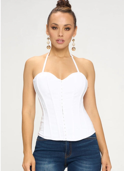 OHYES SOLID BONING CORSET SENCILLO TOP D-6971