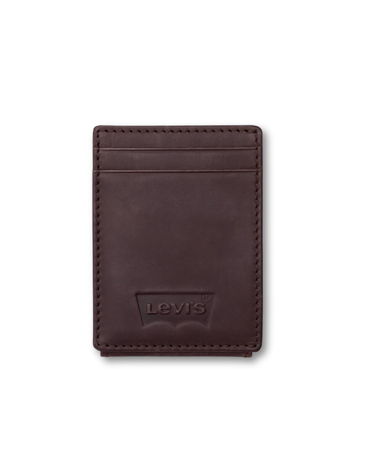 LEVIS LEATHER FRONT POCKET WALLET BROWN 31LV160048