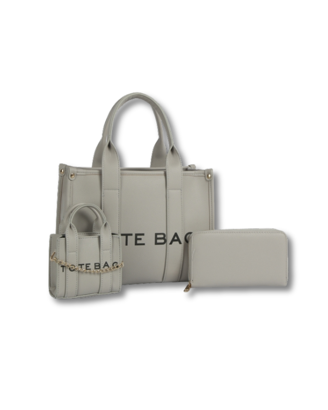 ERIN ANNIE TOTE BAG 3IN1 HANDLE BAG SET GREY