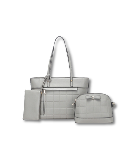 LA TERRE 3IN1 SQUARE QUILTED TOTE BAG SET L-1817