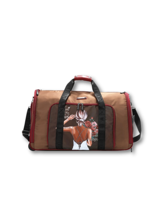 NICOLE LEE ROLLING DUFFEL BAG LB-17150 BROWN